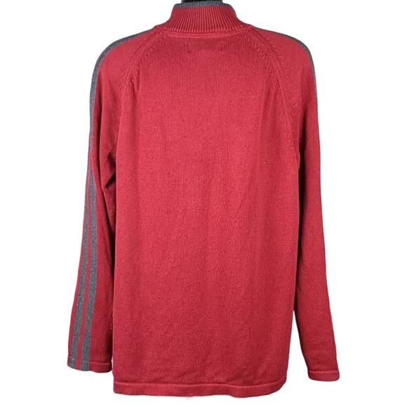 EDDIE BAUER Sweater Red Grey Knit Pull Over Size Large - Picture 3 of 7